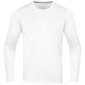 JAKO Sport-Langarmshirt Run 2.0 (100% Polyester, atmungsaktiv) weiss Jungen